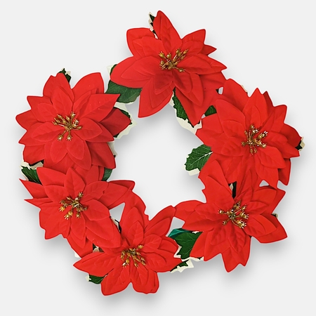 Poinsettia and holly wreath