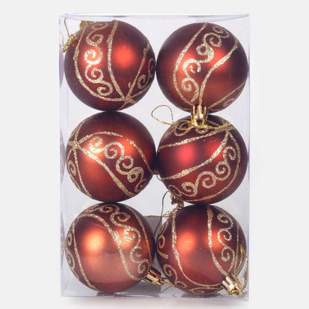 Christmas baubles x 6 pcs